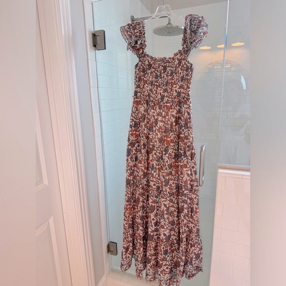 Love the Label Anthropologie smocked tiered women’s maxi dress size small - Picture 4 of 13